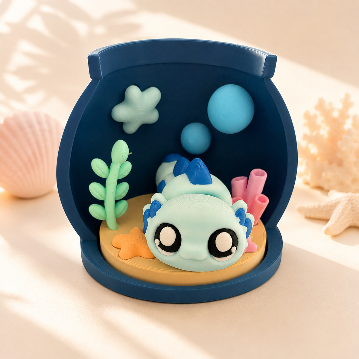 Axolotl Diorama Playset - Dark Blue