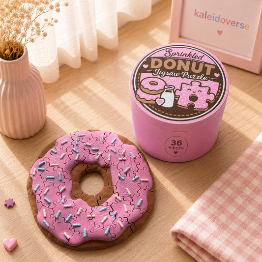 Sprinkle Donut Jigsaw Puzzle Pink - 36 Pieces