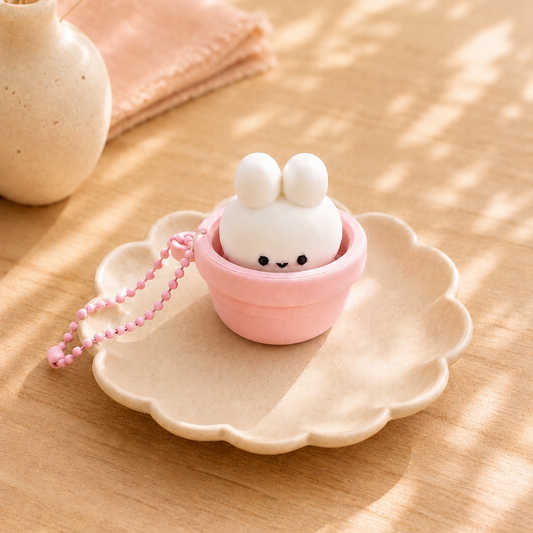 Bunny Pot Single Clicker Keychain