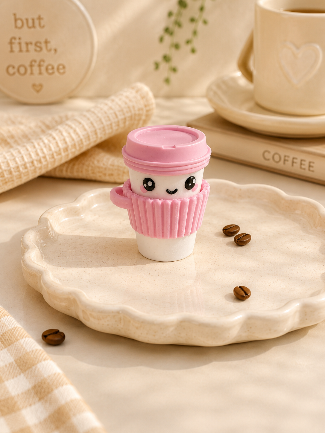 Coffee Cup Single Clicker Keychain