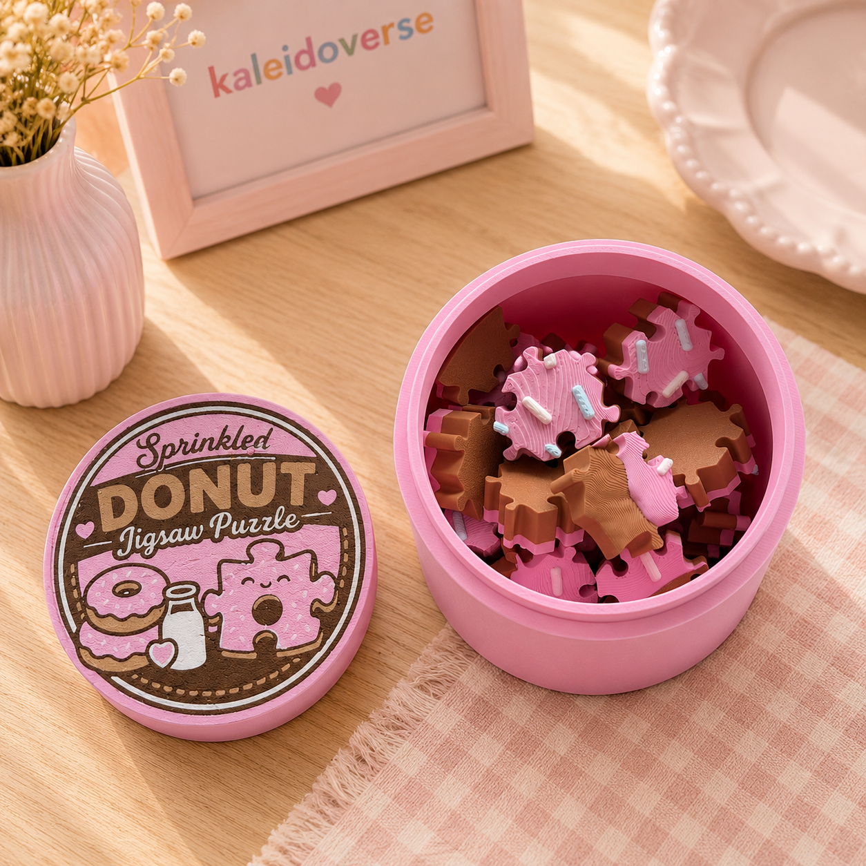 Sprinkle Donut Jigsaw Puzzle Pink - 36 Pieces