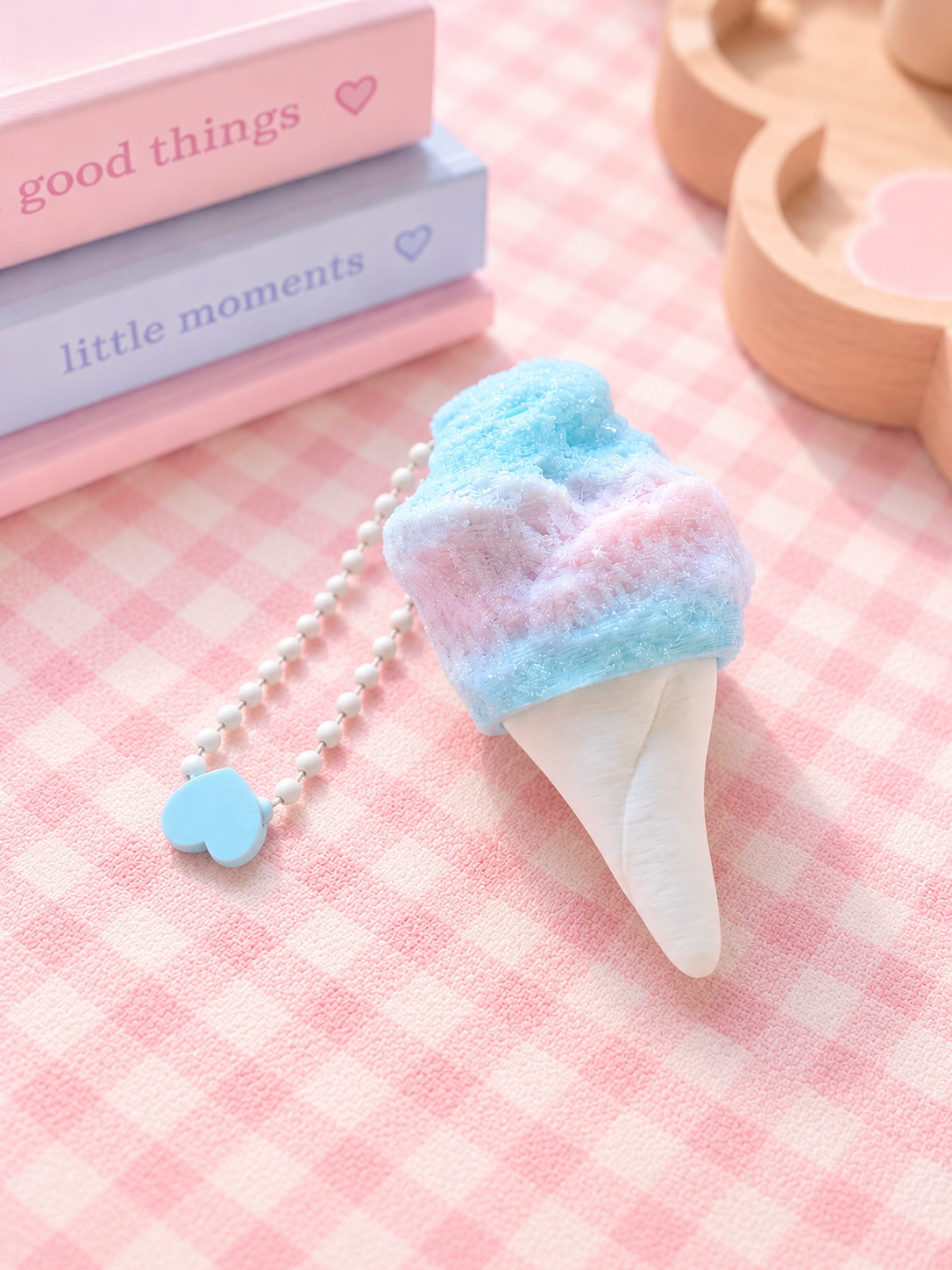 Cotton Candy/Fairy Floss Single Clicker Keyring