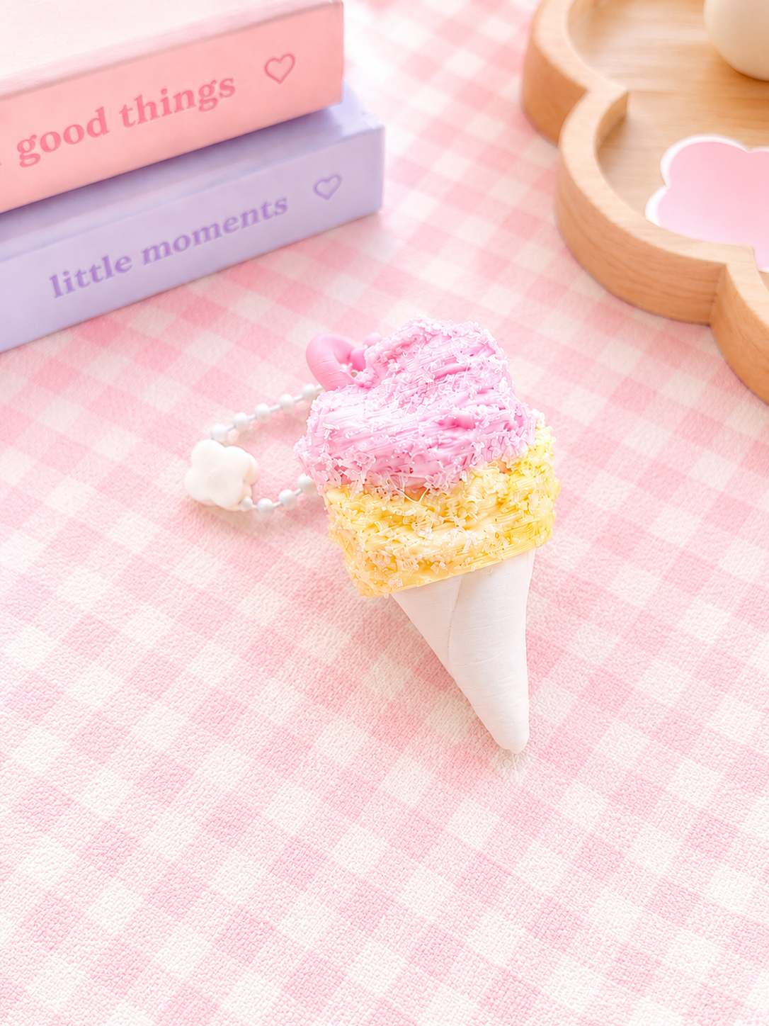 Cotton Candy/Fairy Floss Single Clicker Keyring