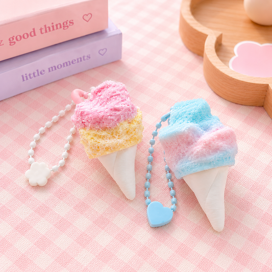 Cotton Candy/Fairy Floss Single Clicker Keyring
