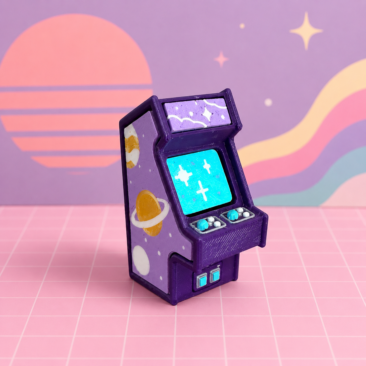 Retro Arcade Game Machine Single Clicker - Galaxy