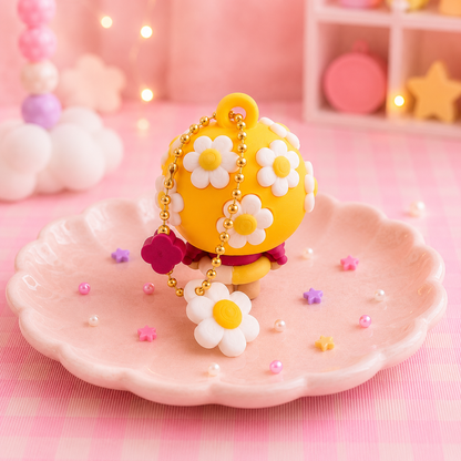 Summer Girlie Doll -  Daisy - Keychain with Charms